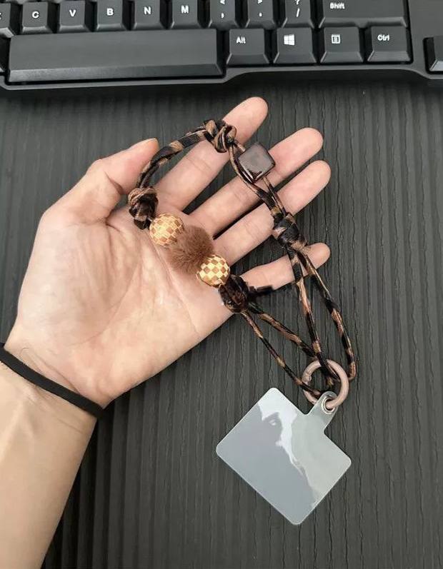 Leopard Print Phone Lanyard / Wrist Strap - Short holder