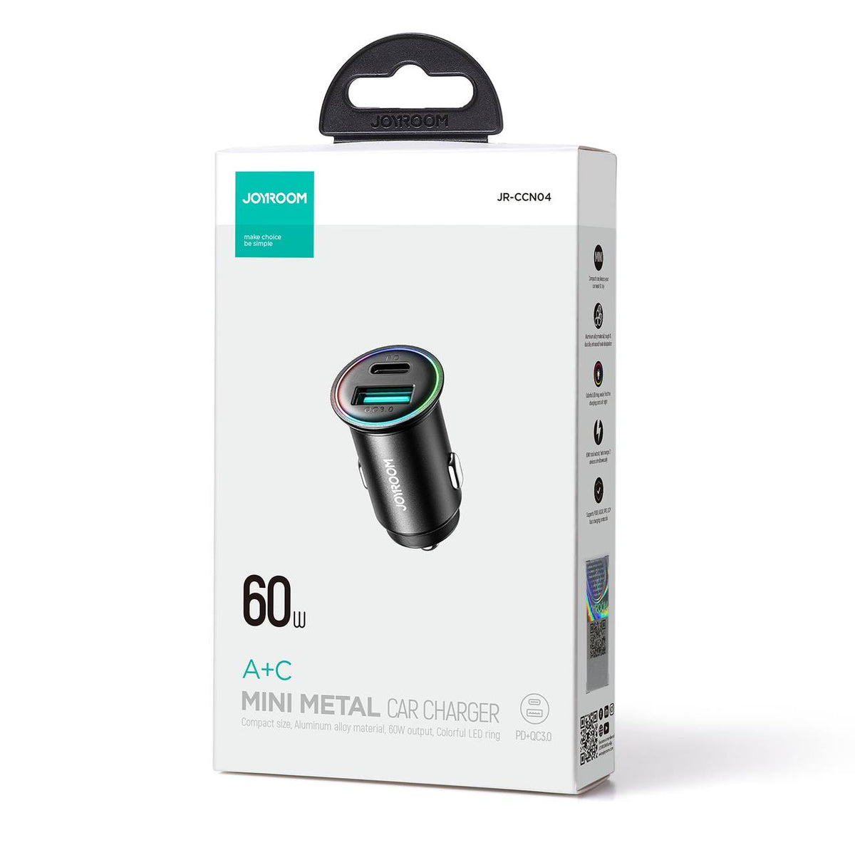 JOYROOM JR-CCN04 60W A+C Mini Metal Car Charger