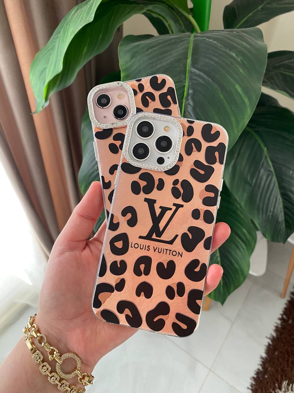 Luxury Phone Case with Rhinestone Camera Protection