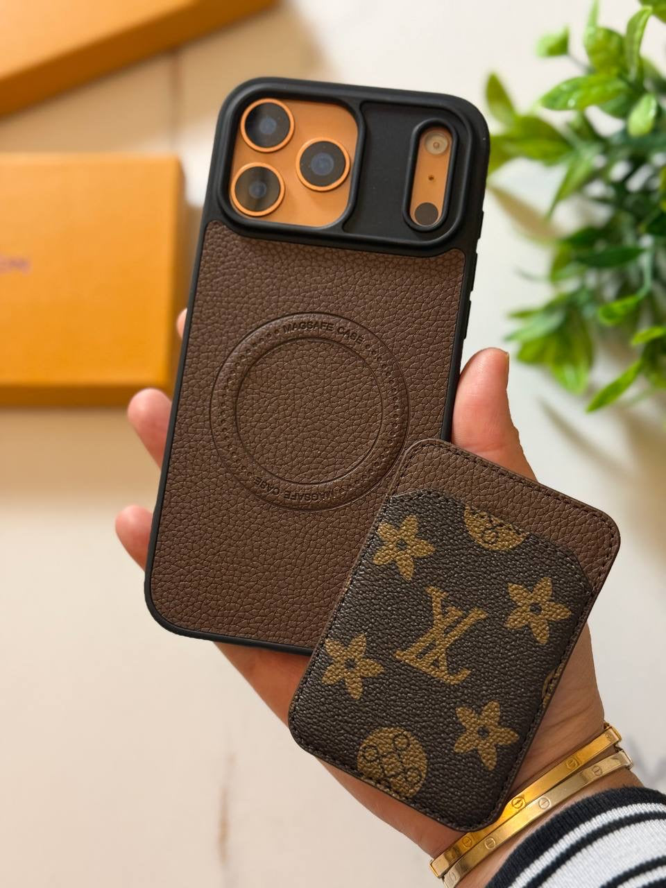 MagSafe Leather iPhone Case with Card Holder Wallet