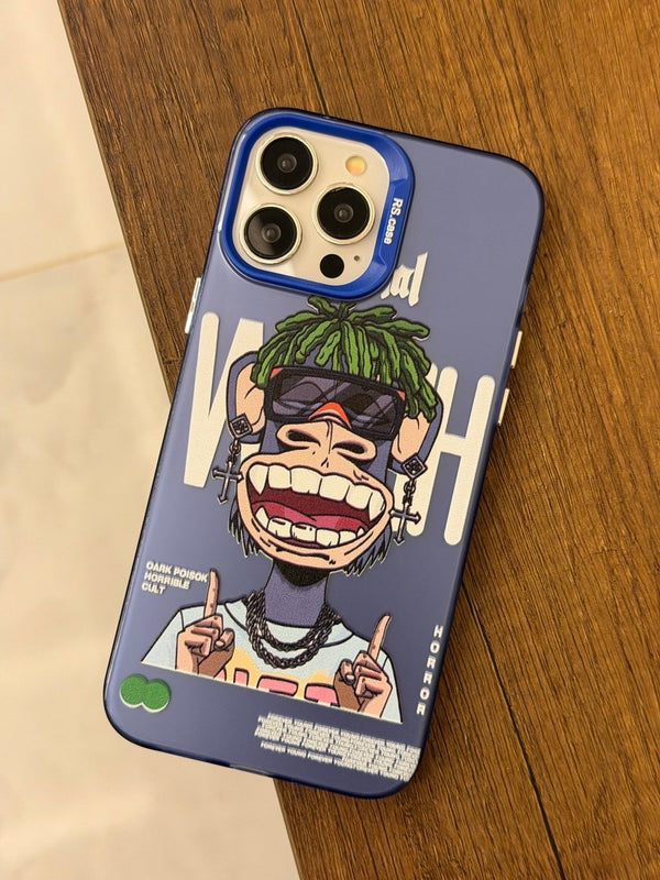 Ape Attitude Phone Case – Graffiti Street Art Cover - IPhone 13 Pro Max - Blue Monkey