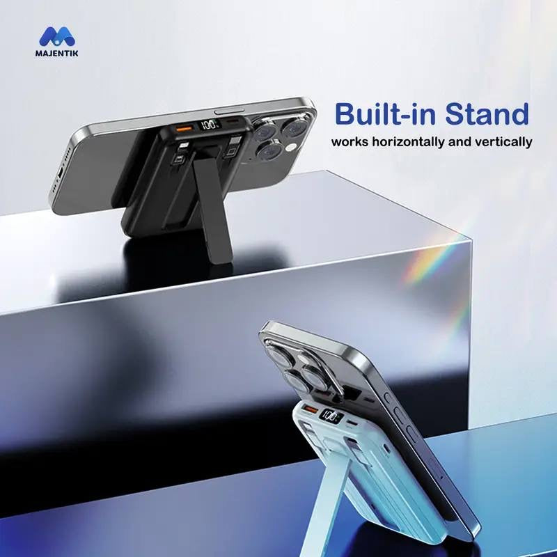 MAJENTIK Magnetic Suction Mini Power Bank - 10000mAh Capacity