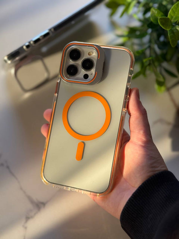 MAGSAFE COMPATIBLE CLEAR CASE - iPhone 15 Pro Max – Orange