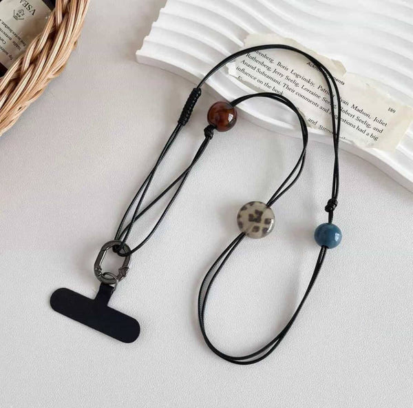 Beaded Phone Lanyard with Universal Tether