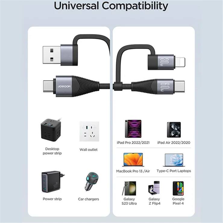 Joyroom SA37-2T2 Multi-Function Series 60W 4-in-1 Fast Charging Data Cable