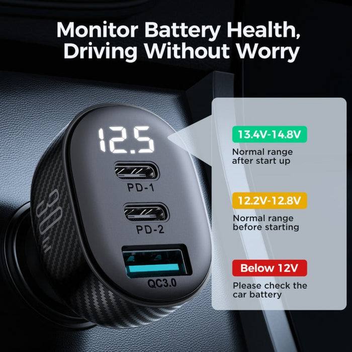 Joyroom JR-CCD04 30W Digital Display Car Charger