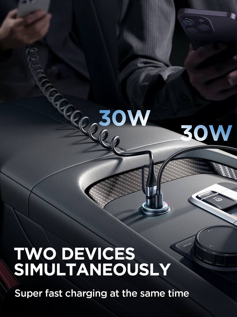 JOYROOM JR-CCN04 60W A+C Mini Metal Car Charger