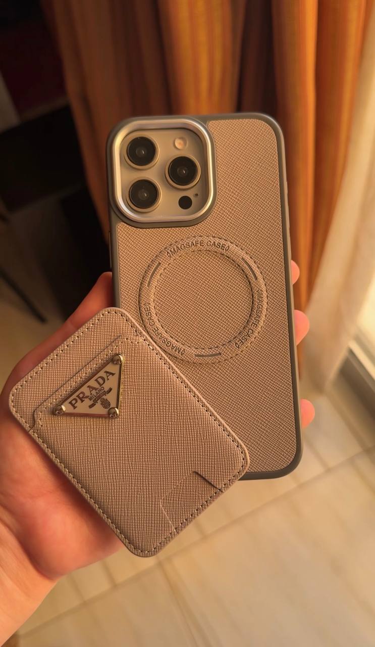 Prada Luxury MagSafe Case with Compact Wallet