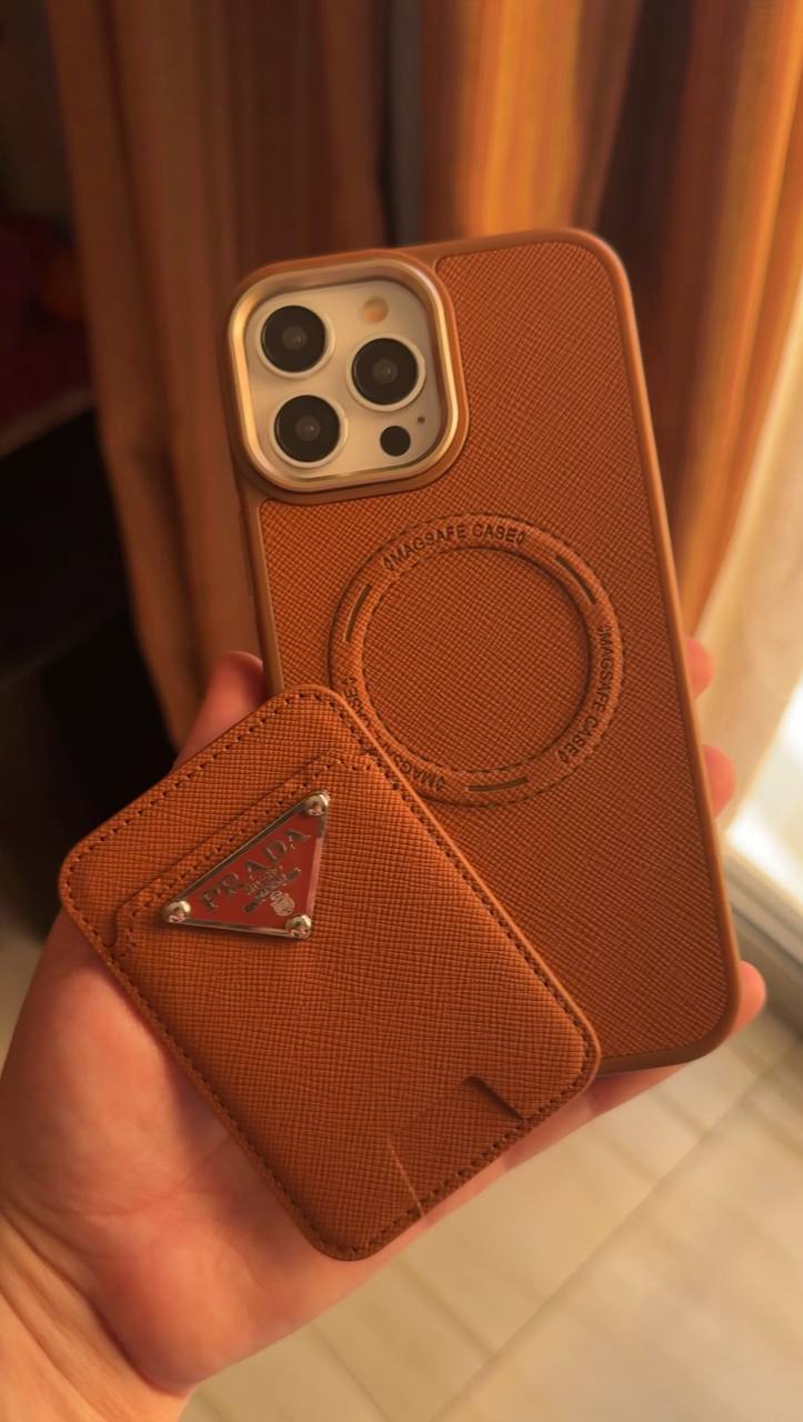 Prada Luxury MagSafe Case with Compact Wallet