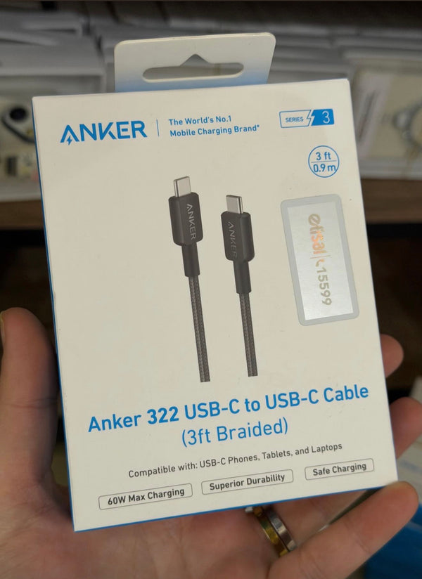 Anker USB-C to USB-C Cable (6 ft, 60W, Braided)