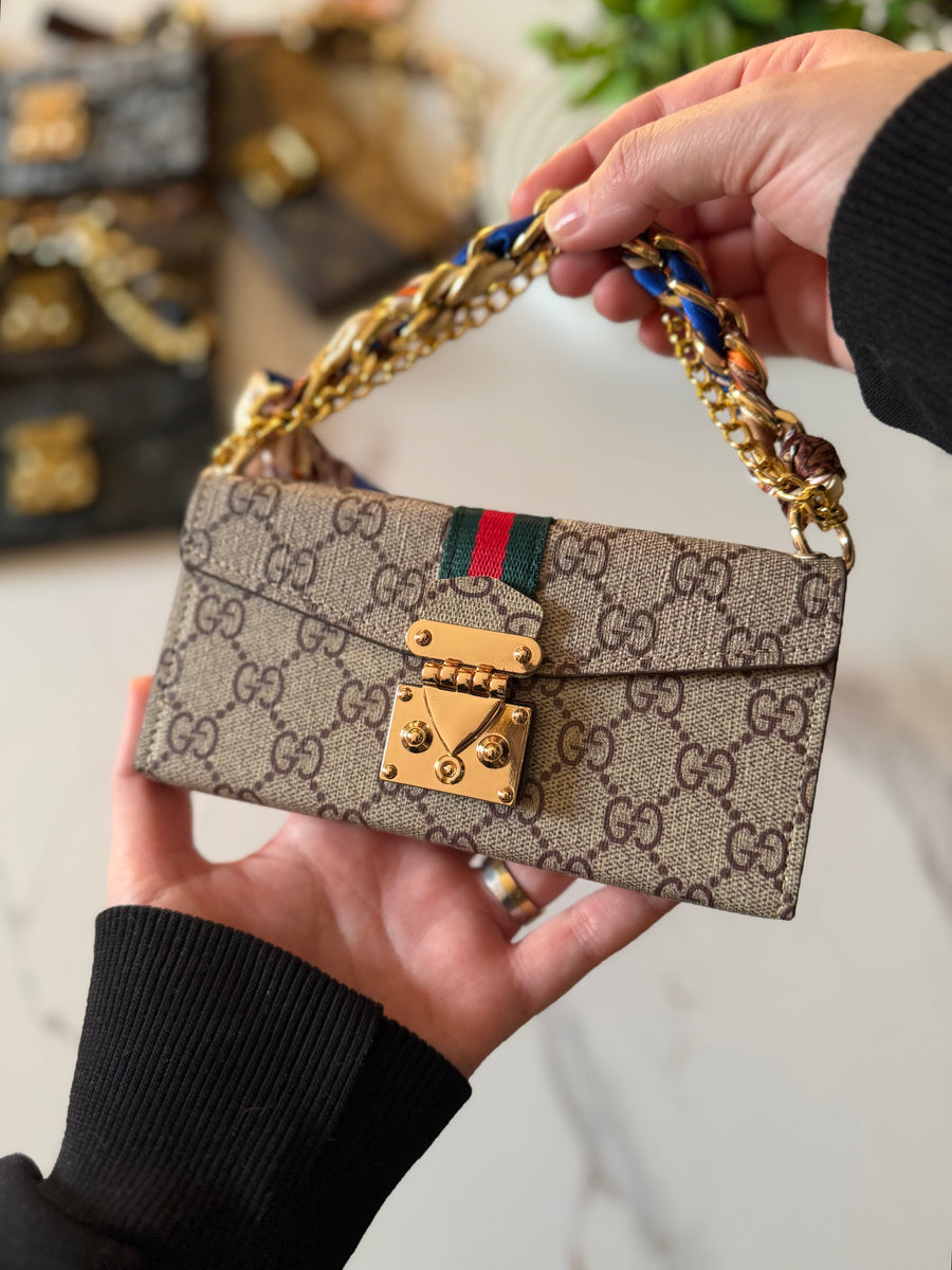 A luxury designer phone case featuring