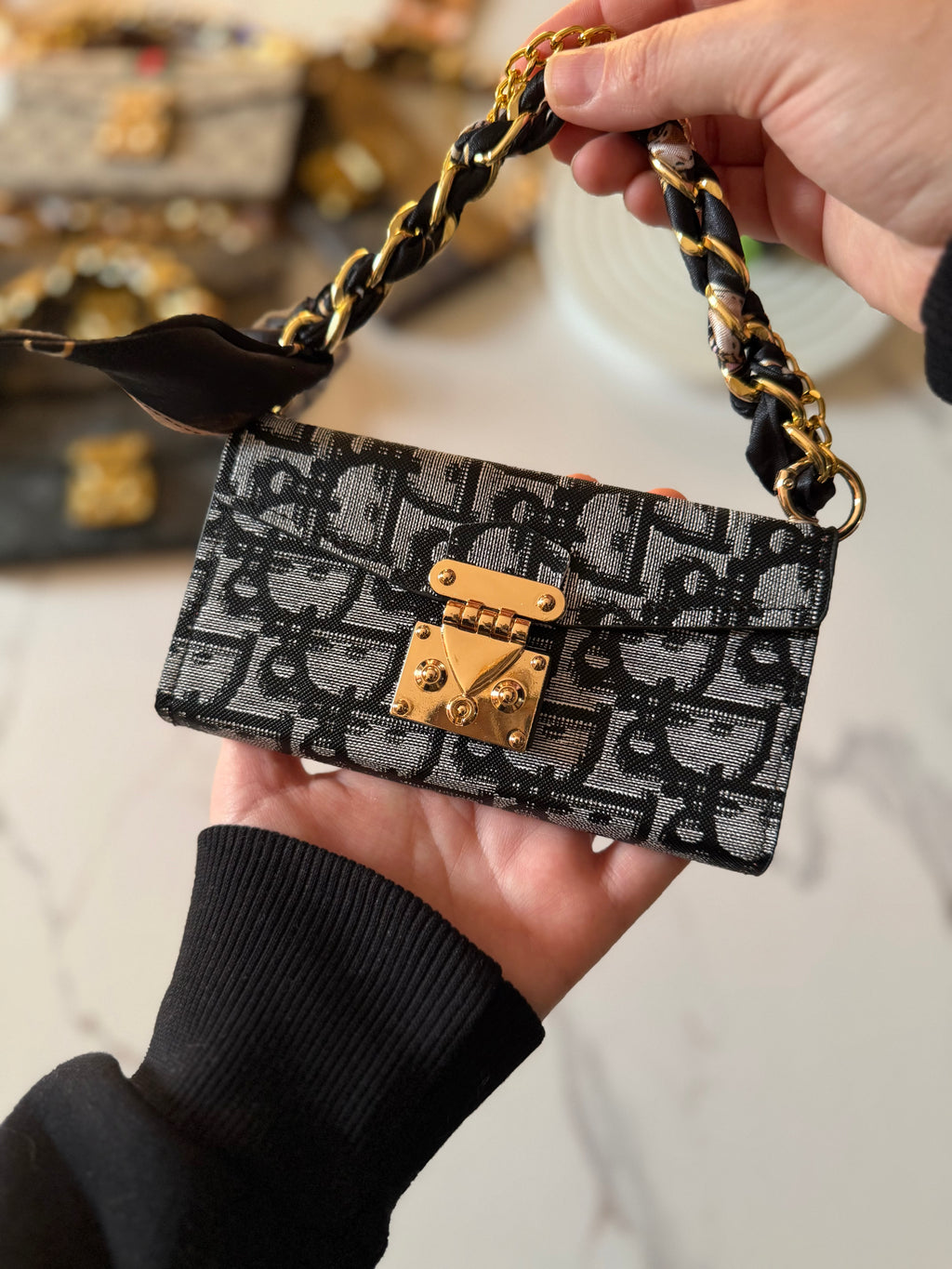 A luxury designer phone case featuring