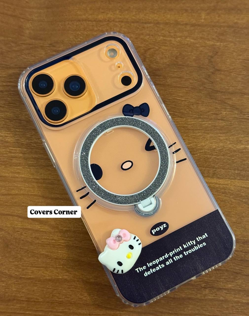 Adorable Hello Kitty-themed clear phone cases