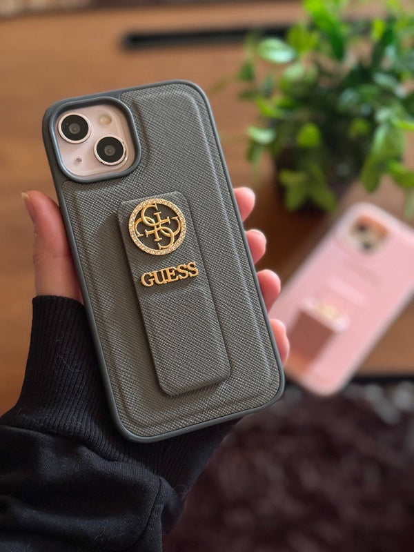 Guess Phone Case with Stand - IPhone 16 pro max - Gray