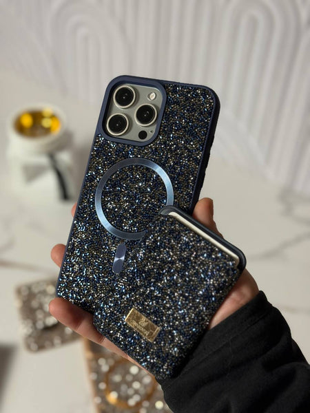 Glitter Swarovski iPhone Case with MagSafe Card Holder