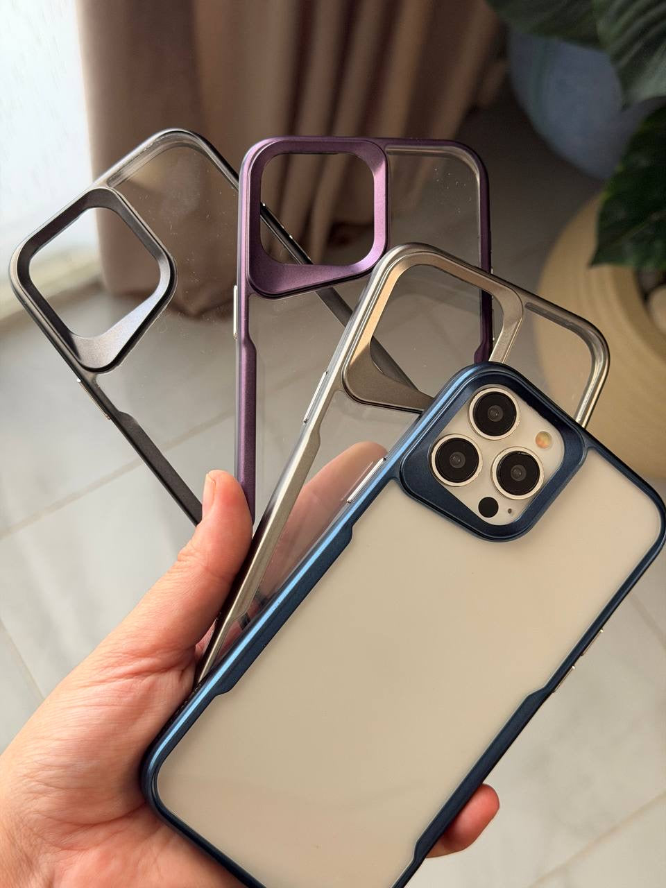 Metallic Frame Clear Phone Case