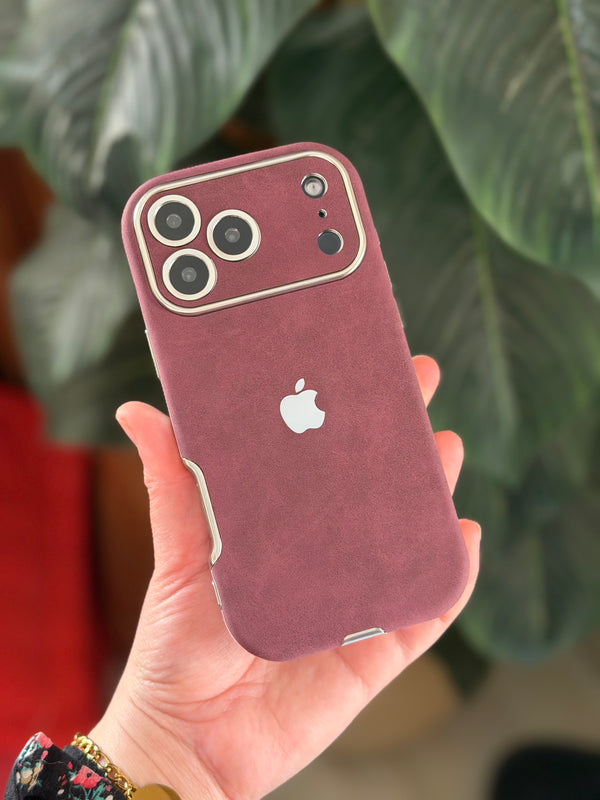 Luxury Camera Lens Protection iPhone Case - IPhone 17 pro max - Burgundy