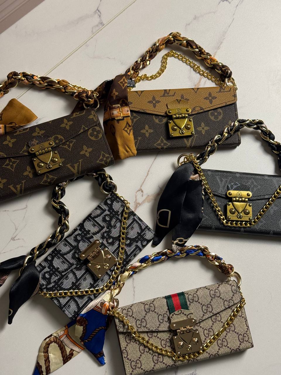 A luxury designer phone case featuring