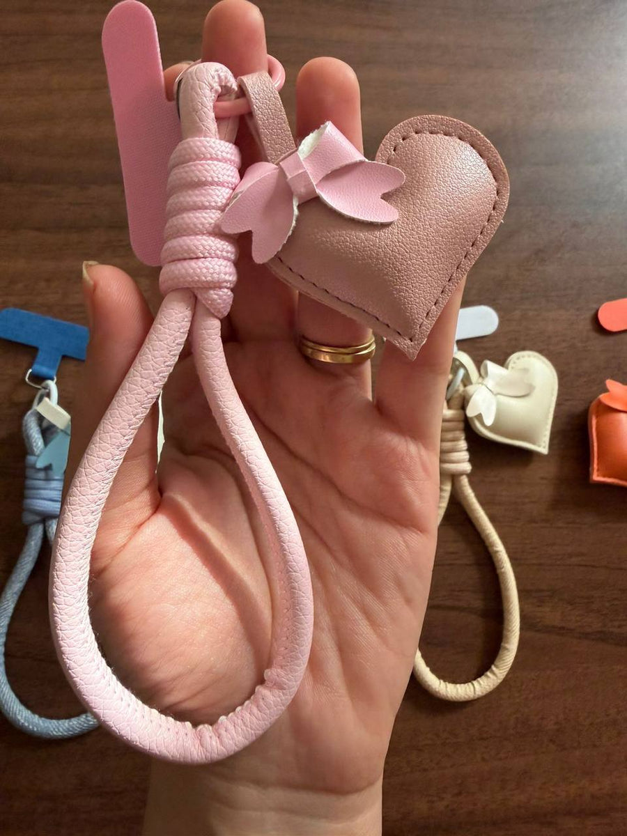 Heart Charm Phone Wrist Strap
