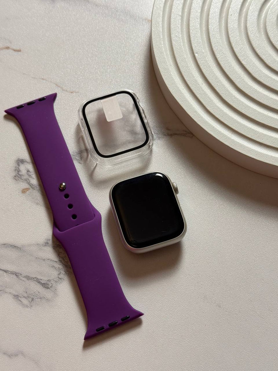 Apple Watch Sport Band with Screen Protector Case Set