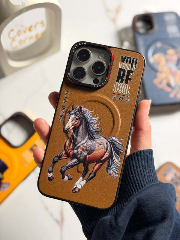Premium Ultras Slim MagSafe Case - IPhone 14 pro max - Horse Portrait