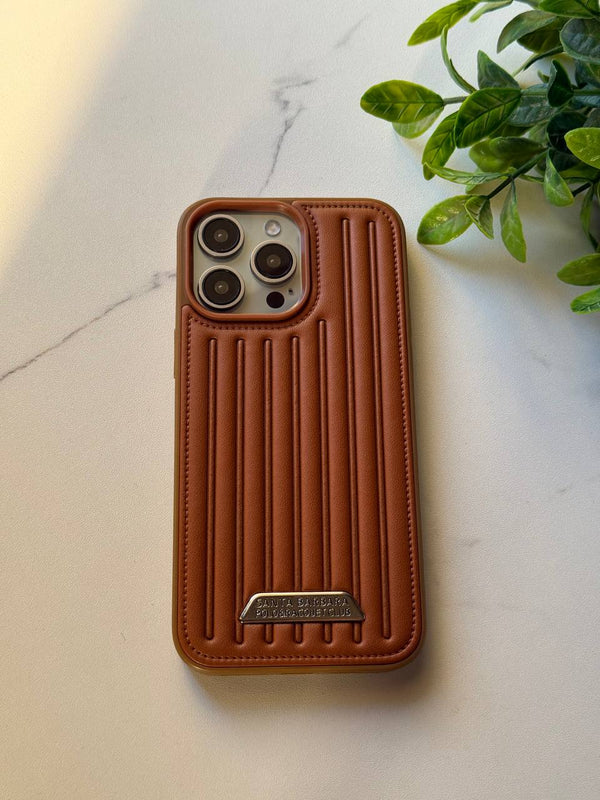 Santa Barbara Polo & Racquet Club Leather iPhone Case - IPhone 16 pro max - Havana