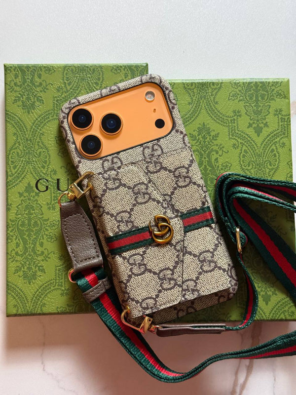 Designer Luxury Phone Cases with Card Holder - IPhone 16 pro max - Gucci