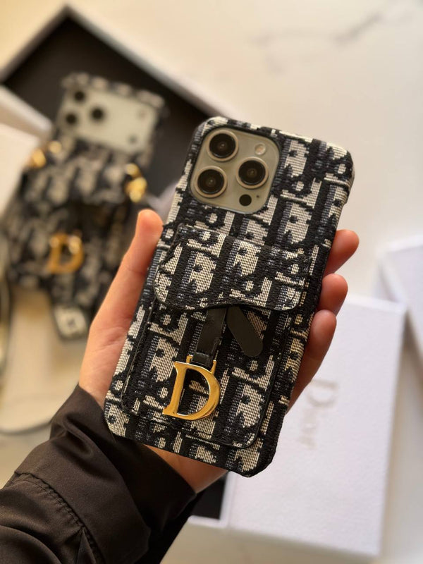 Luxury Designer Monogram iPhone Case with Crossbody Strap - IPhone 16 pro max - Dior