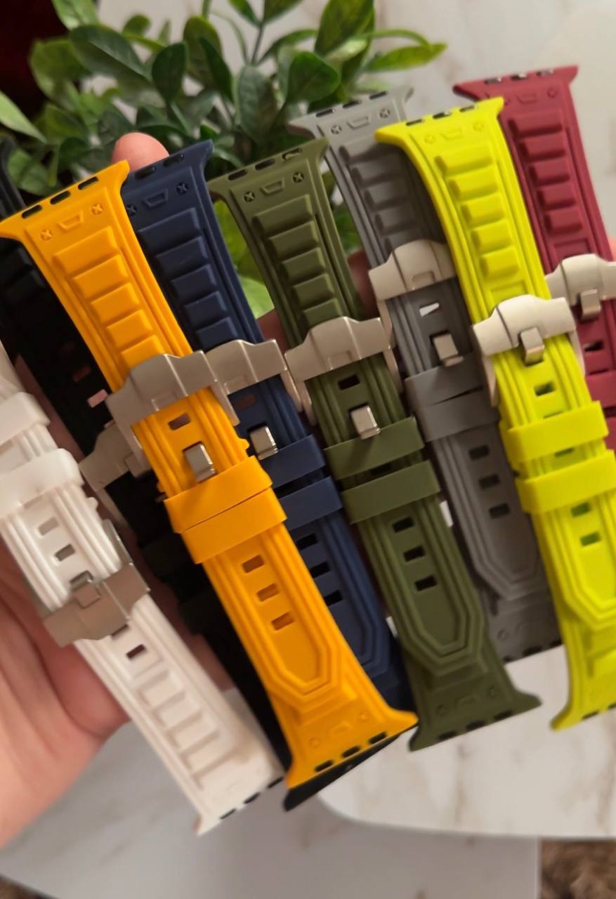 Silicone Sport Watch Strap with Secure Pin Buckle for Apple Watch