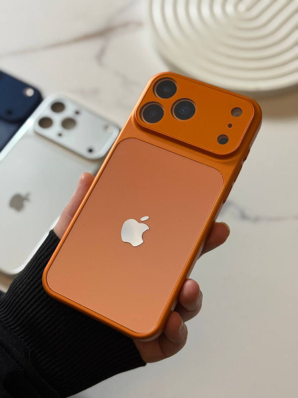 IPhone Case with Camera Lens Protection Apple Logo - IPhone 17 pro max - Orange