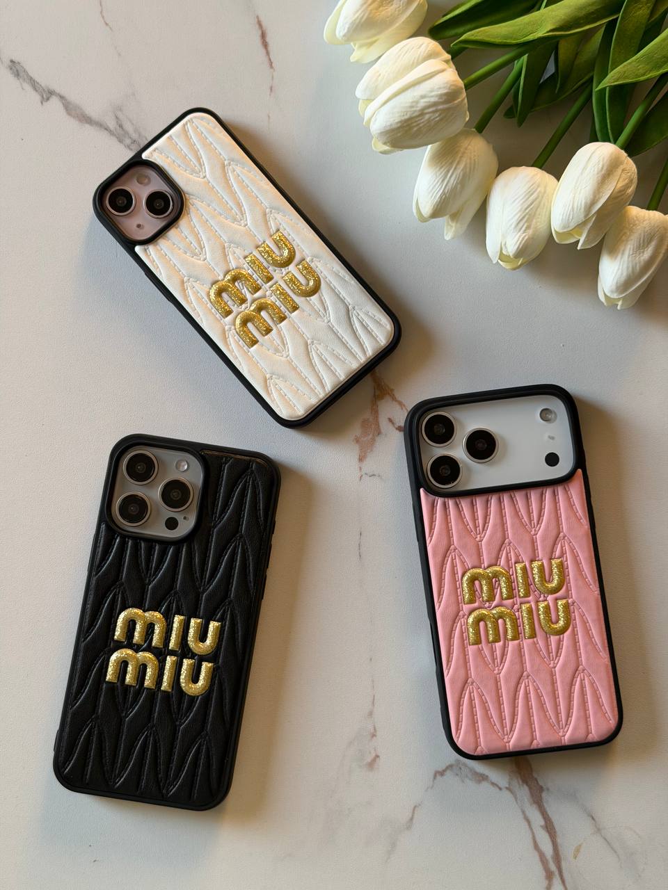 Miu Miu Matelassé Leather iPhone Case