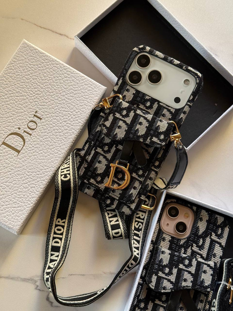 Luxury Designer Monogram iPhone Case with Crossbody Strap