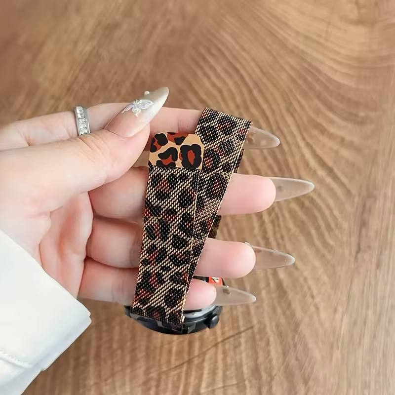Milanese Leopard Print Watch Band for Apple Watch