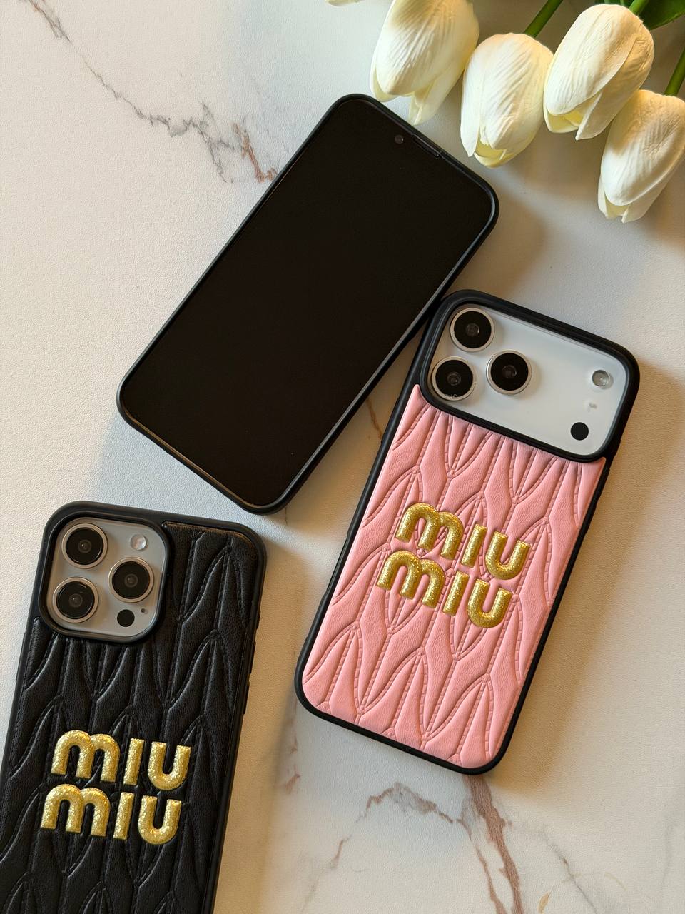 Miu Miu Matelassé Leather iPhone Case
