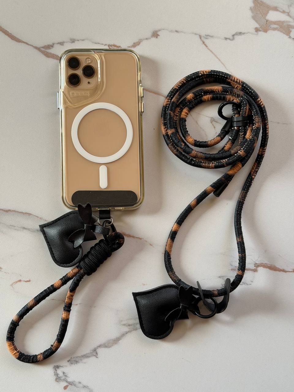 Heart Charm Phone Wrist Strap