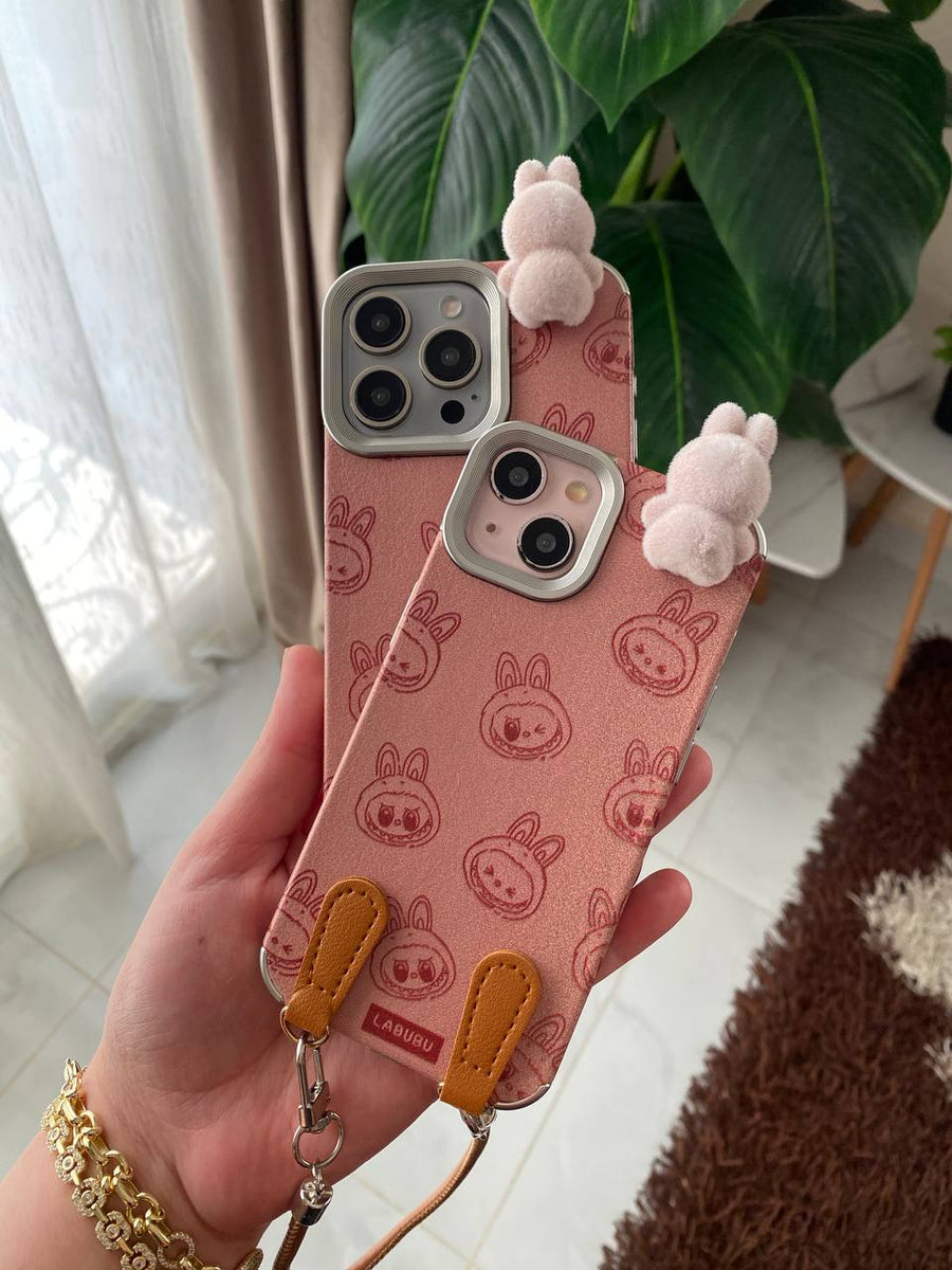 Cute Bunny Phone Case with Wrist Strap