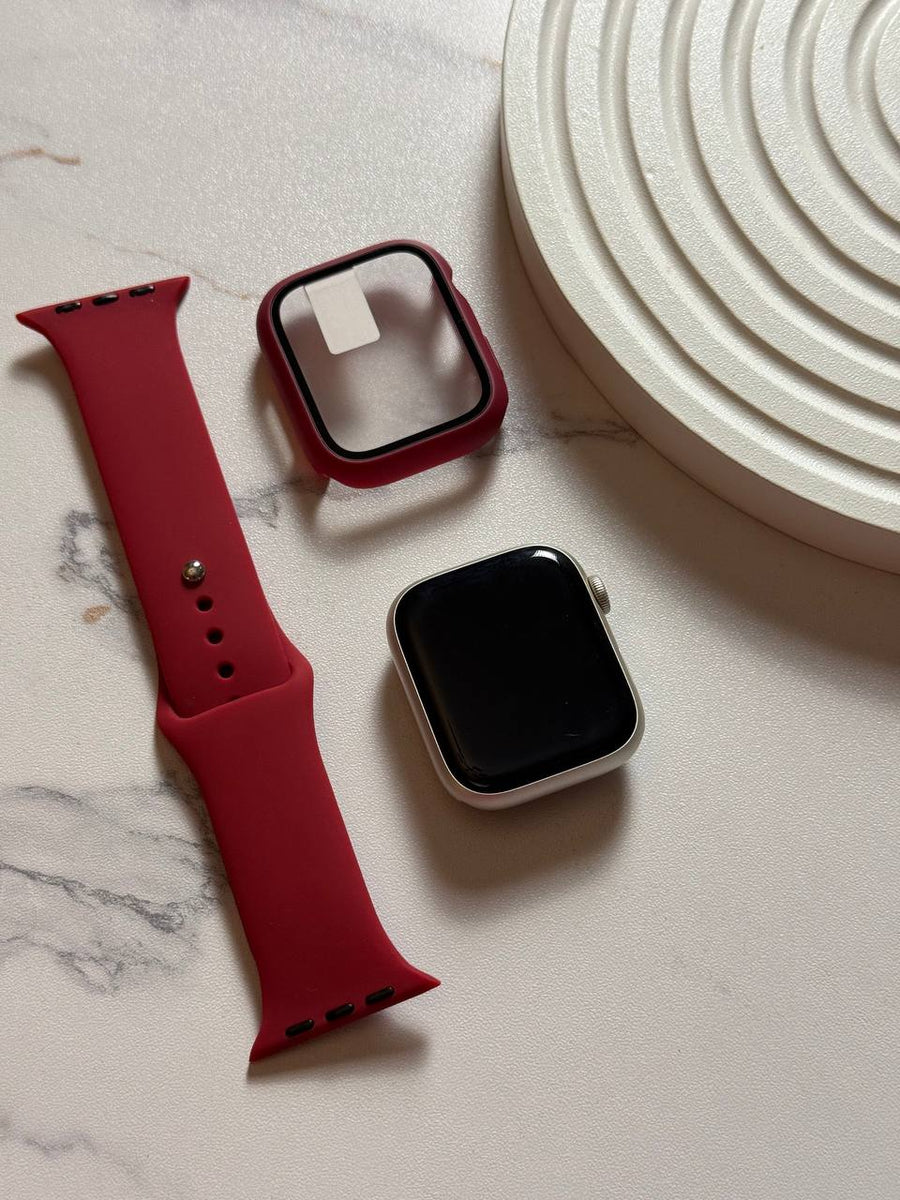 Apple Watch Sport Band with Screen Protector Case Set