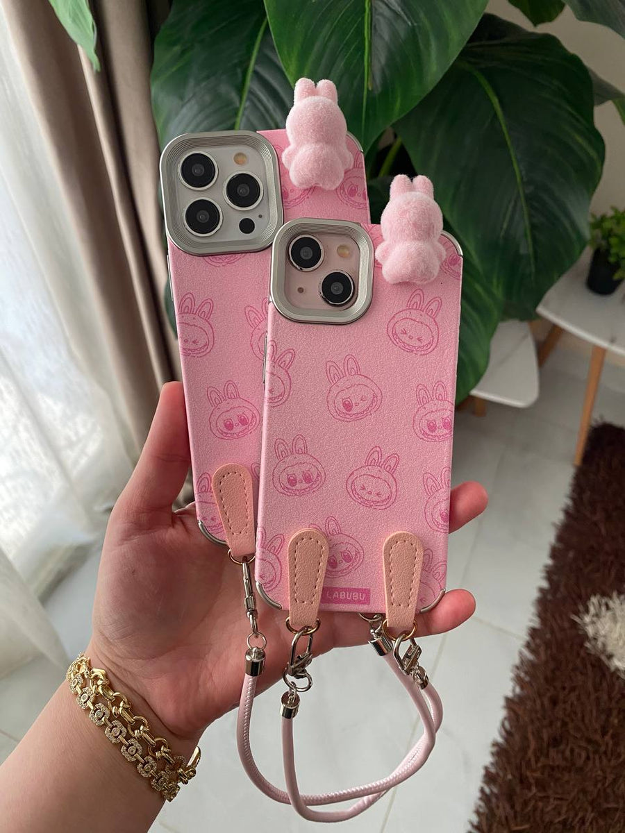 Cute Bunny Phone Case with Wrist Strap