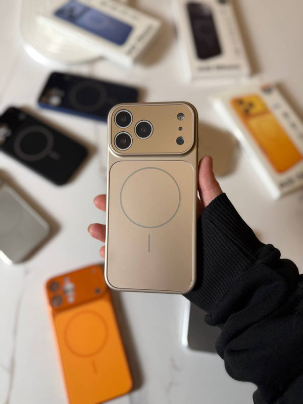 MagSafe Compatible iPhone Case with Camera Lens Protector - IPhone 17 pro max - Cafe