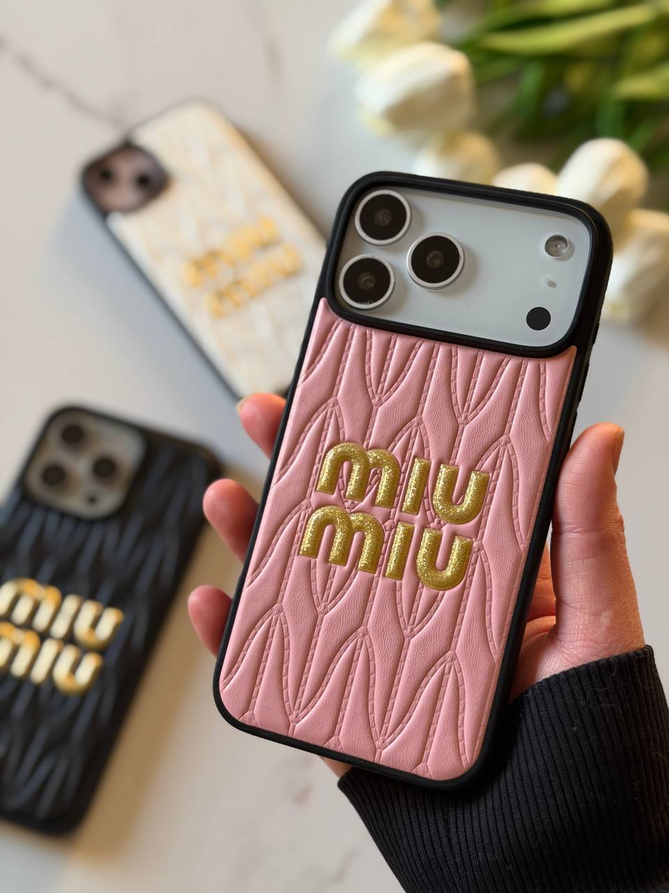Miu Miu Matelassé Leather iPhone Case