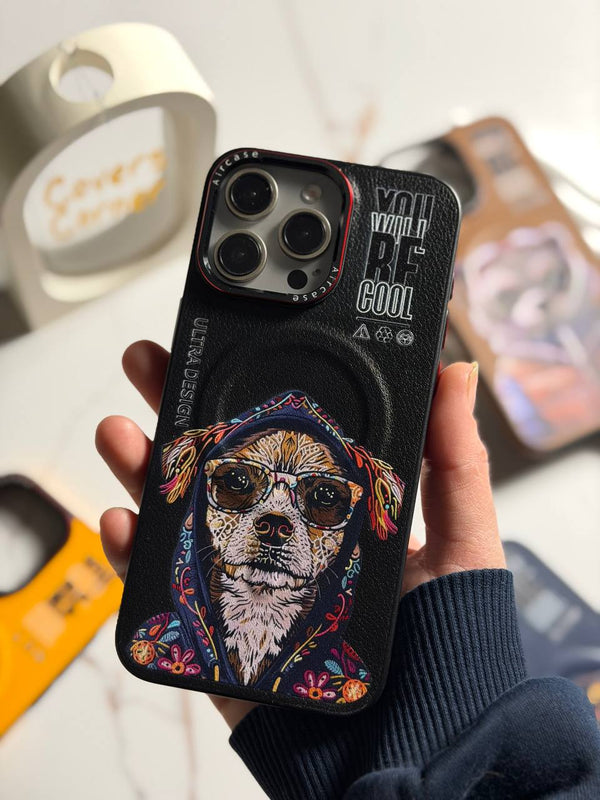 Premium Ultras Slim MagSafe Case - IPhone 16 pro max - Dog with Top Hat