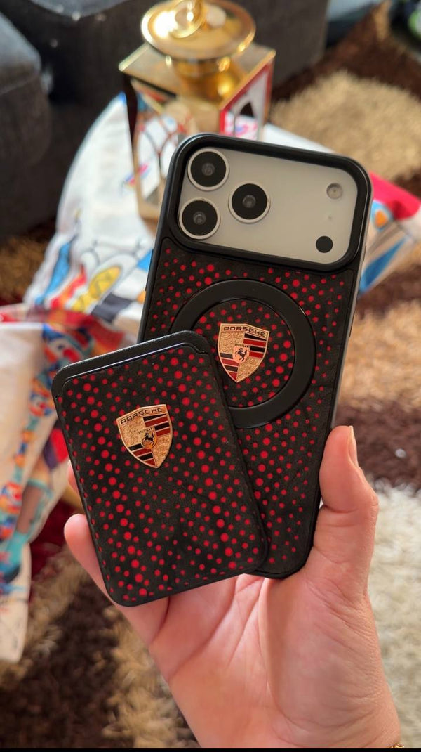 Luxury Designer Phone Case - Porsche / IPhone 17 pro max - Black