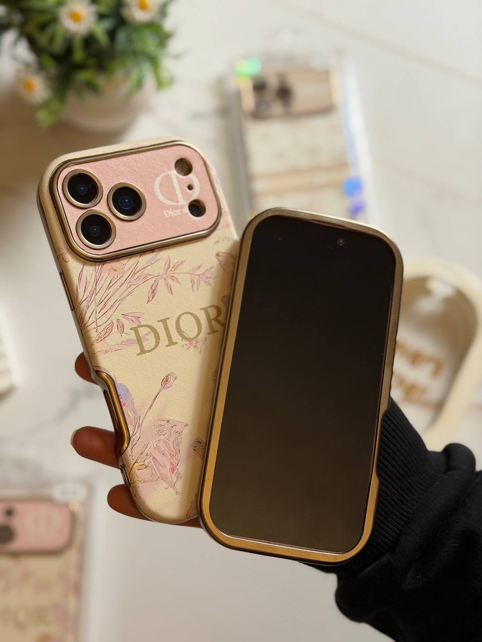 Dior-Inspired Luxury iPhone Case
