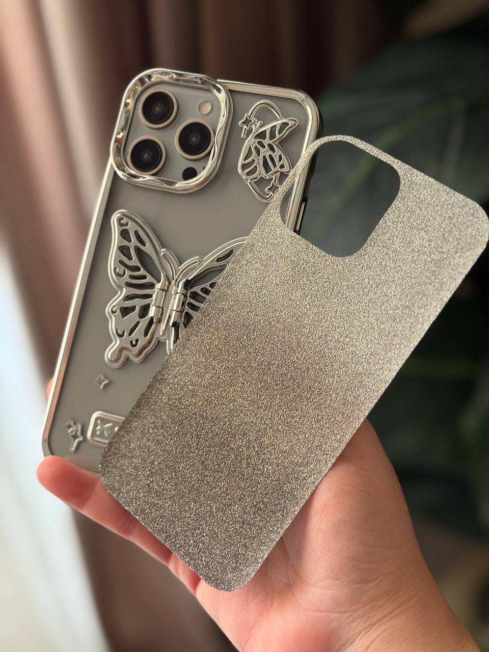 3D Butterfly Glitter iPhone Case