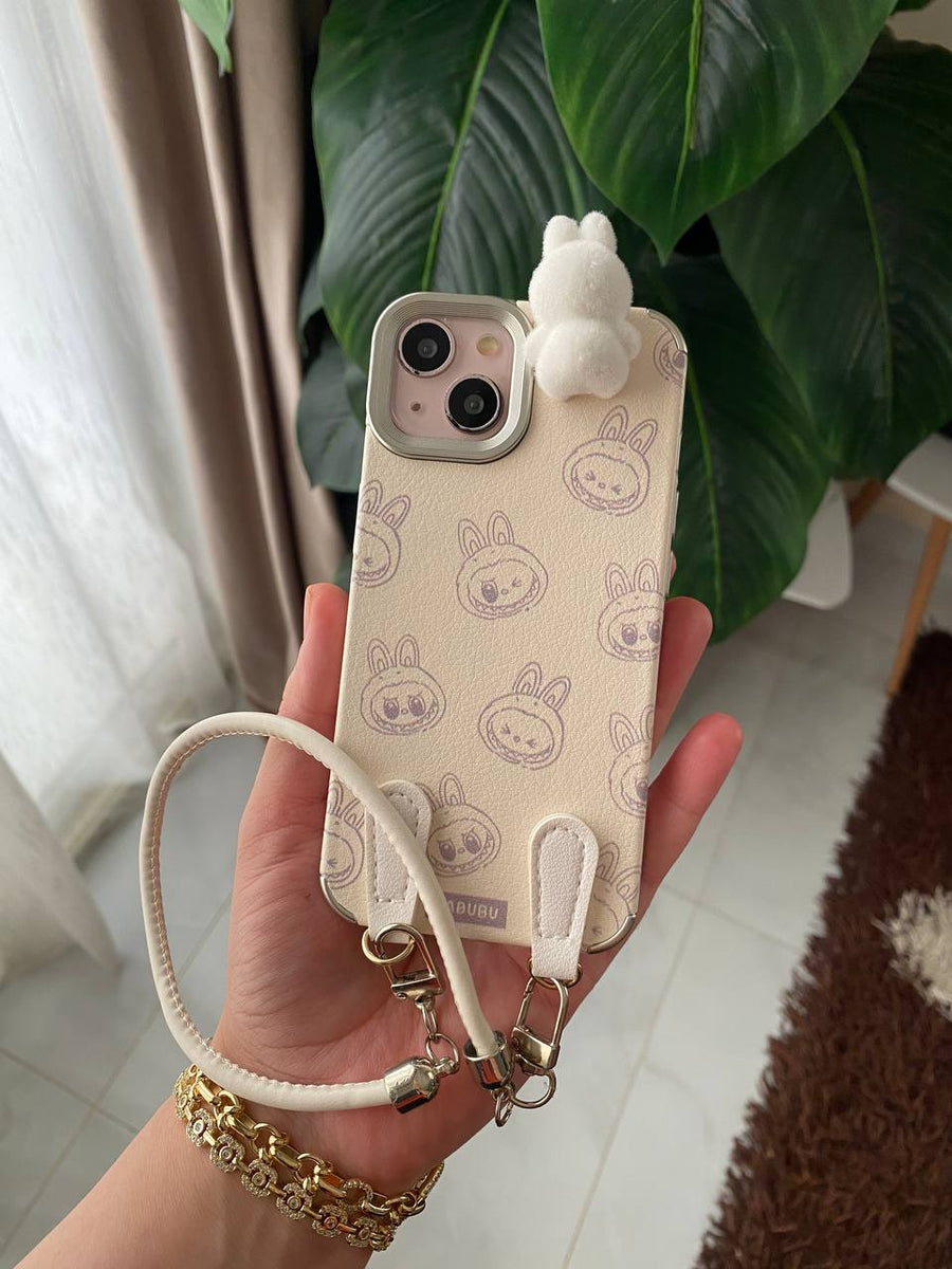 Cute Bunny Phone Case with Wrist Strap