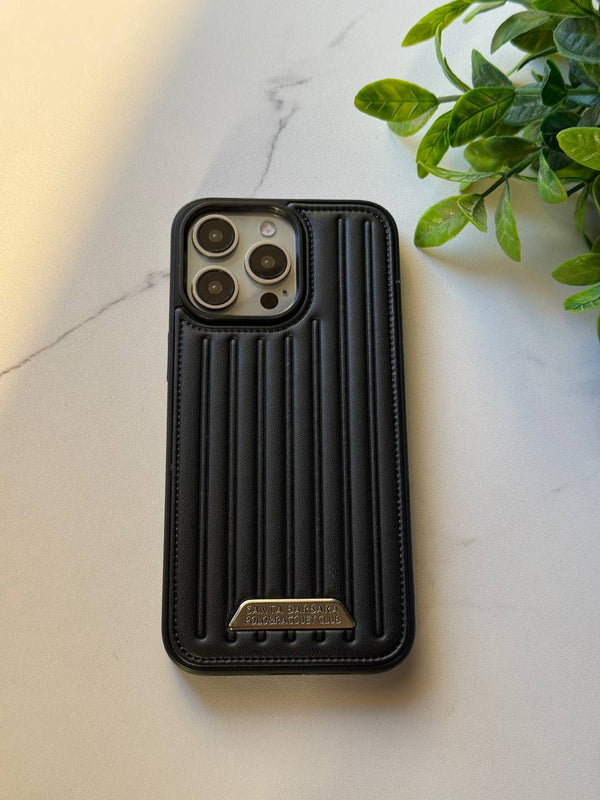 Santa Barbara Polo & Racquet Club Leather iPhone Case - IPhone 16 pro max - Black