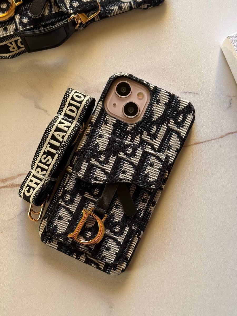 Luxury Designer Monogram iPhone Case with Crossbody Strap