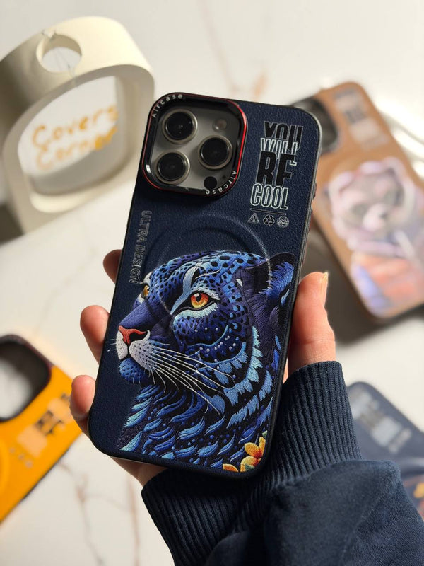 Premium Ultras Slim MagSafe Case - IPhone 16 pro max - Blue Tiger