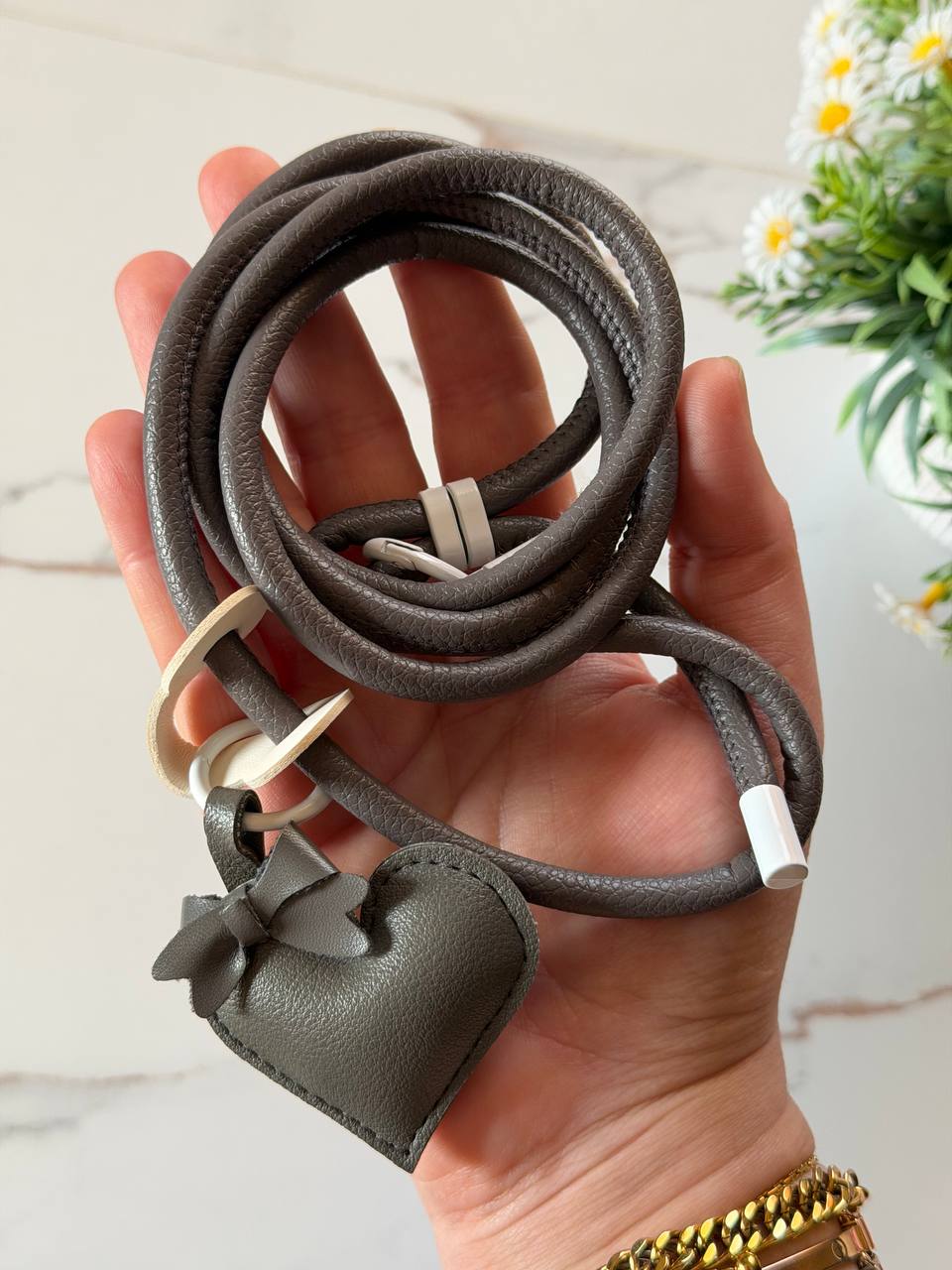 Heart Charm Phone Wrist Strap