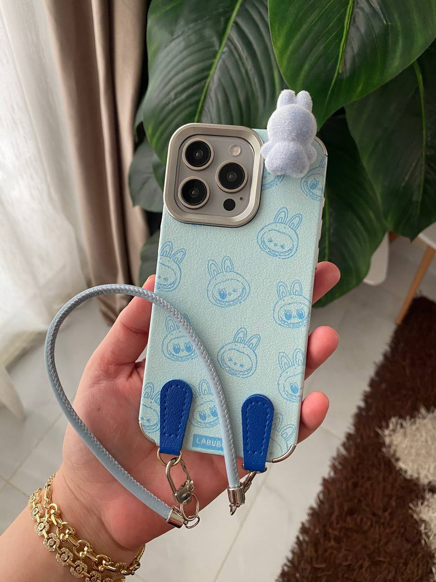 Cute Bunny Phone Case with Wrist Strap